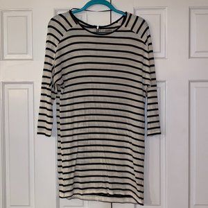 Navy and White Striped Pull&Bear Knit Dress